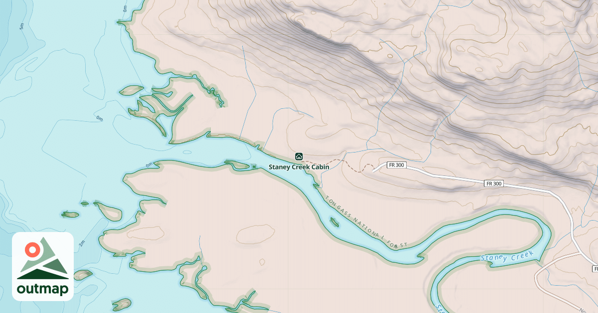 Map of Staney Creek Cabin