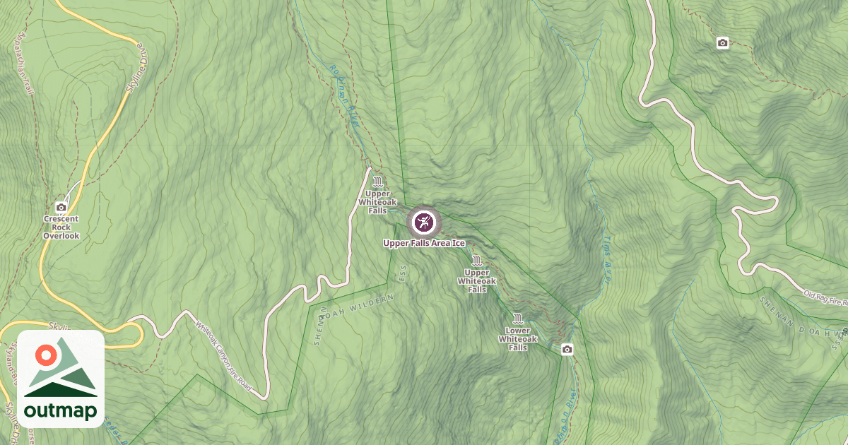 Map of Upper Falls Area Ice