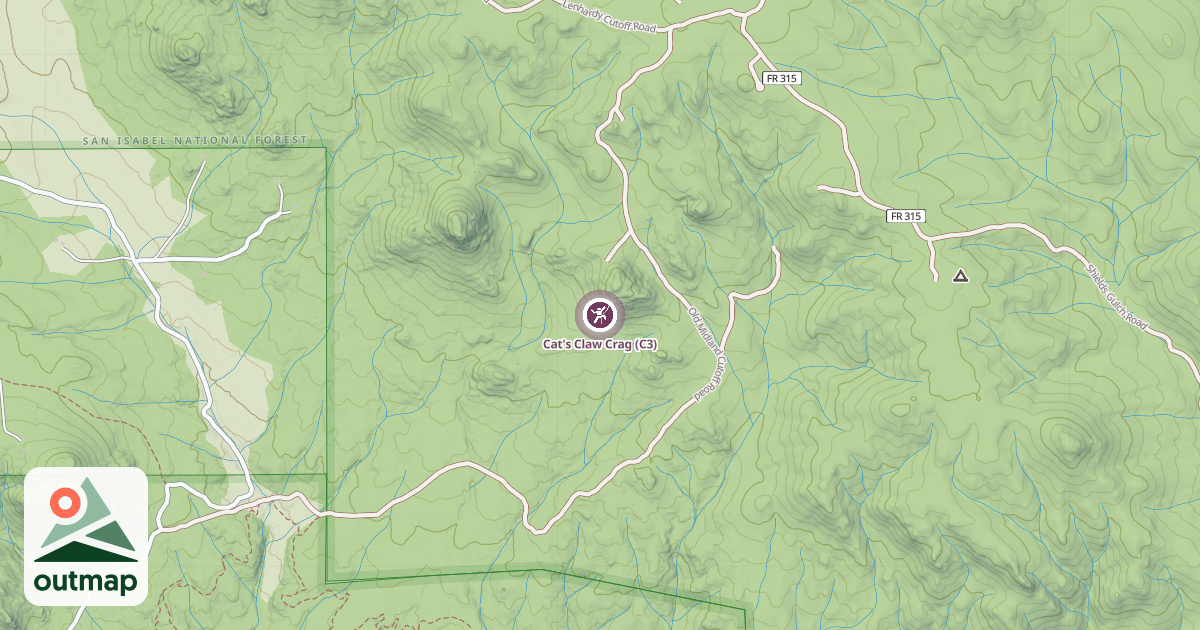 Map of Cat's Claw Crag (C3)