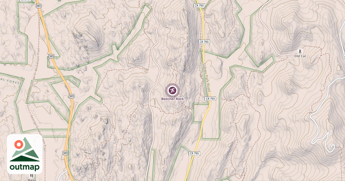 Map of Beecher Rock