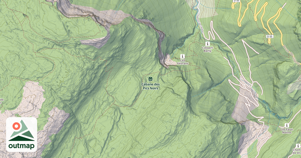 Map of Cabane des Pics Noirs
