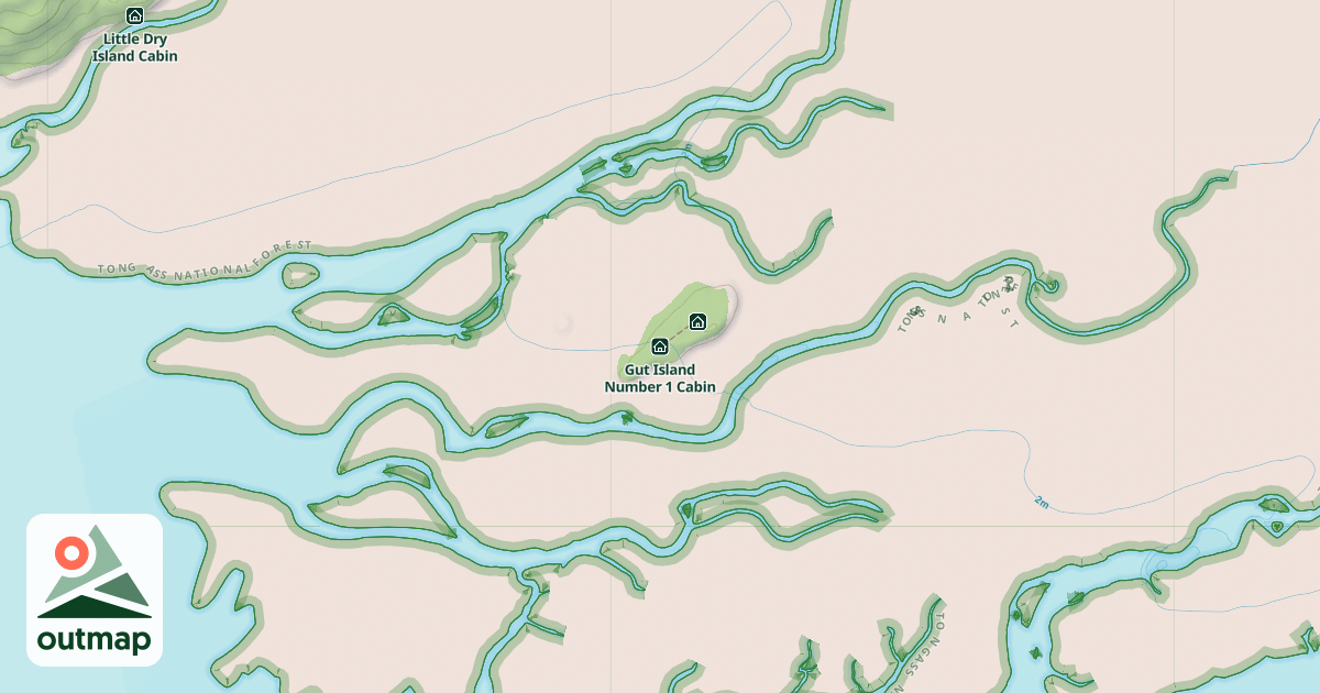 Map of Gut Island Number 1 Cabin