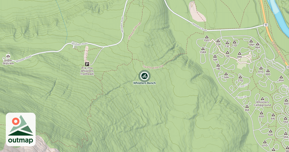 Map of Whistlers Bench