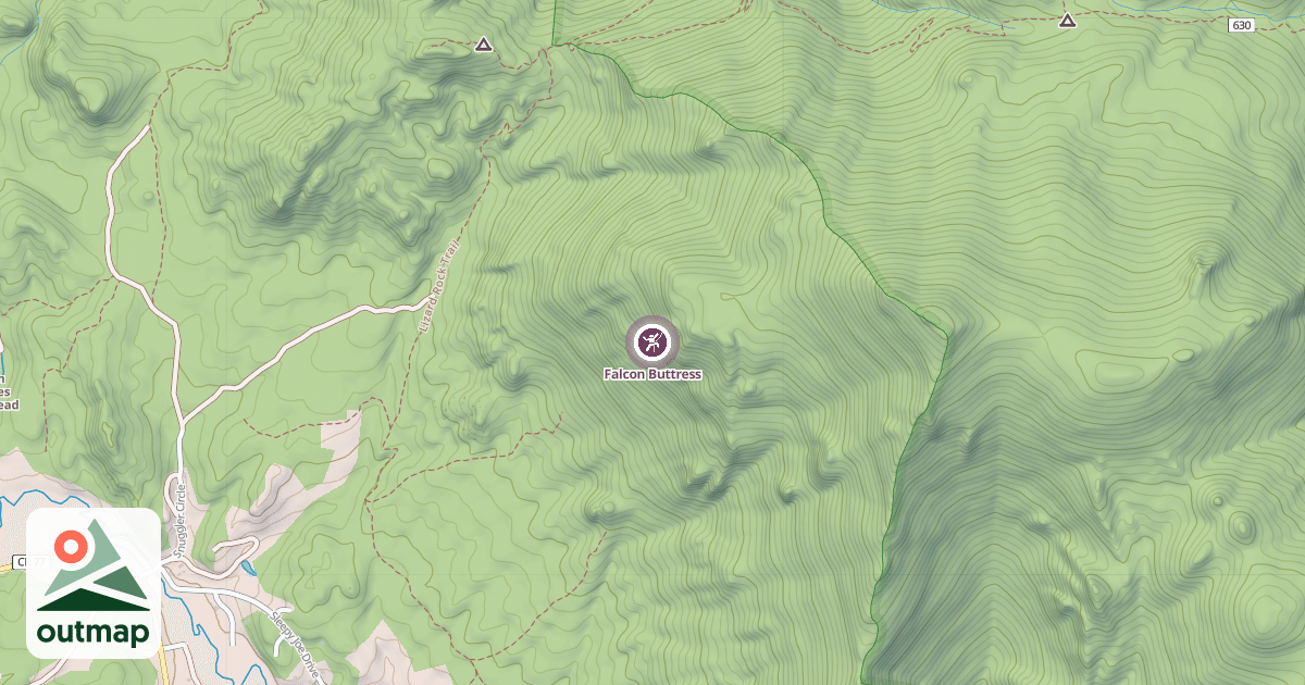 Map of Falcon Buttress