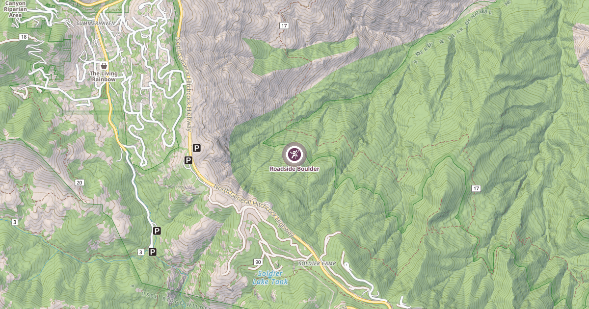 Map preview of Roadside Boulder
