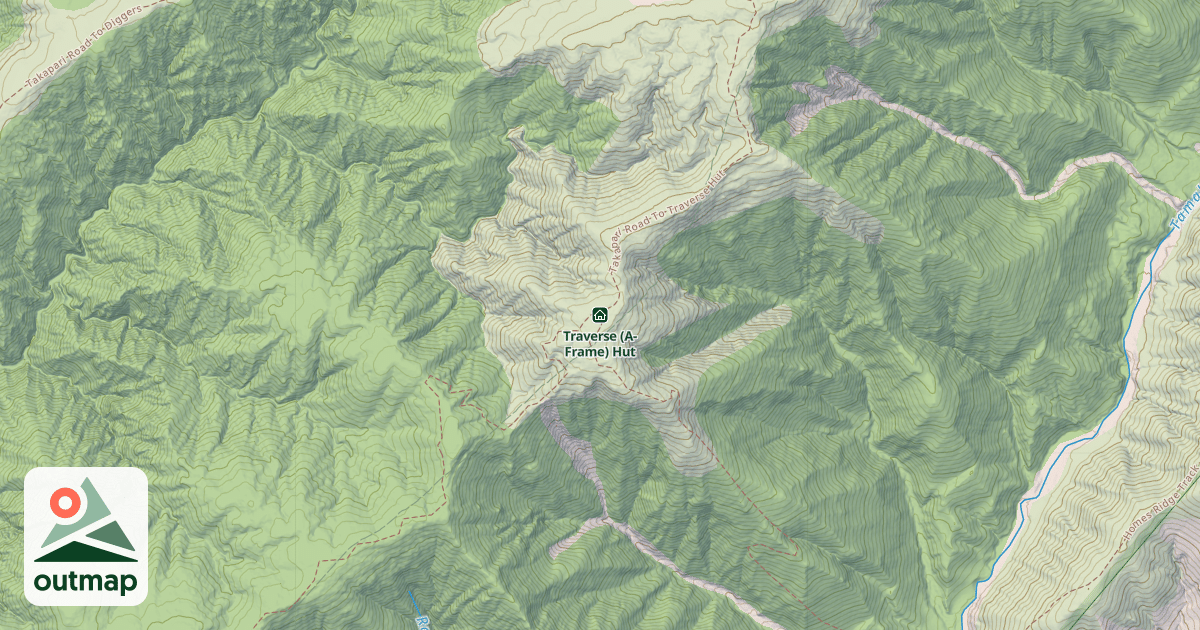 Map of Traverse (A-Frame) Hut
