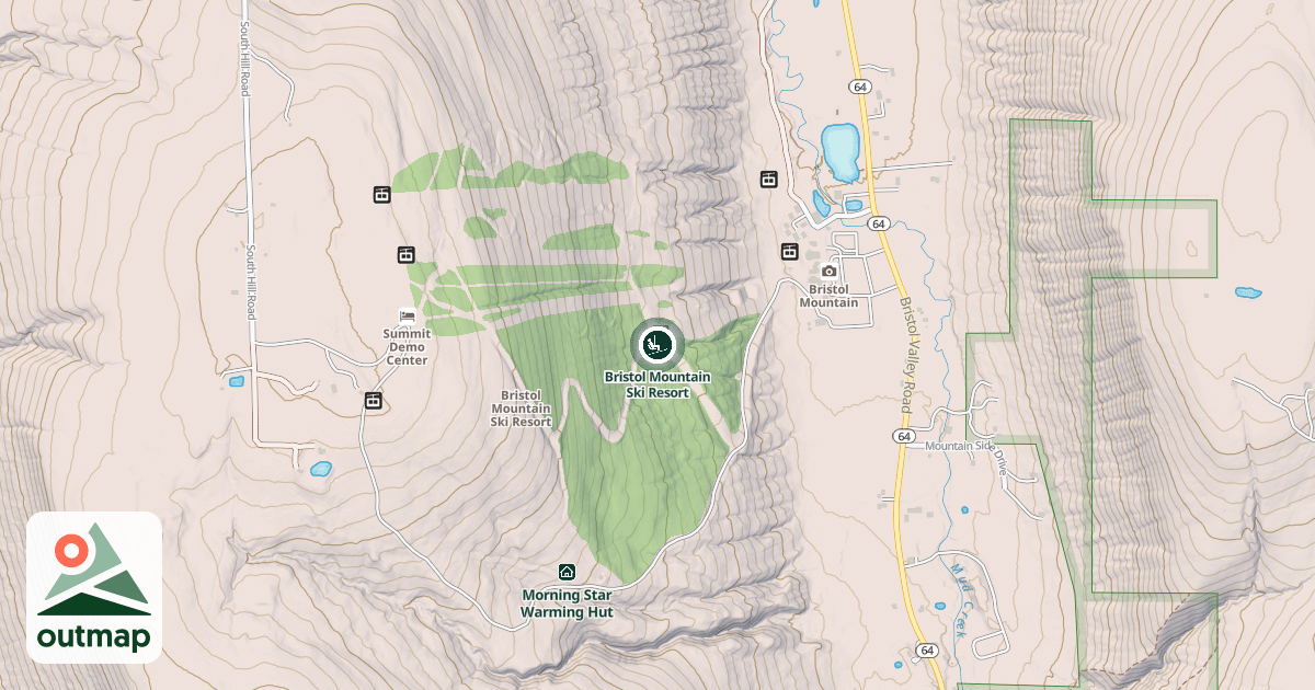 Map of Bristol Mountain Ski Resort