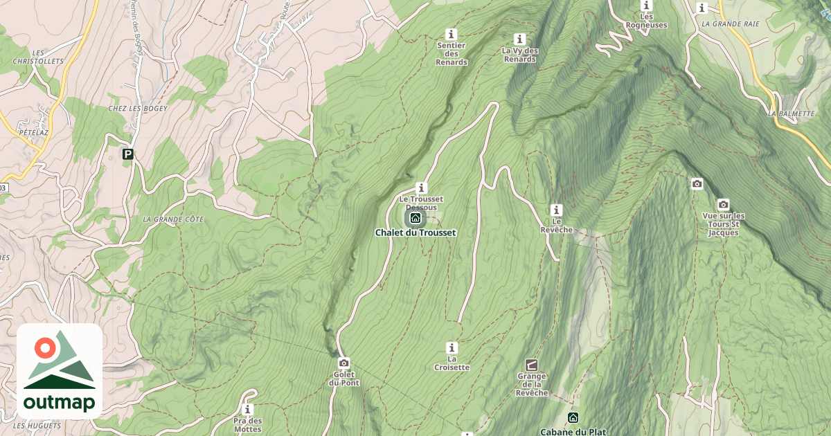Map of Chalet du Trousset