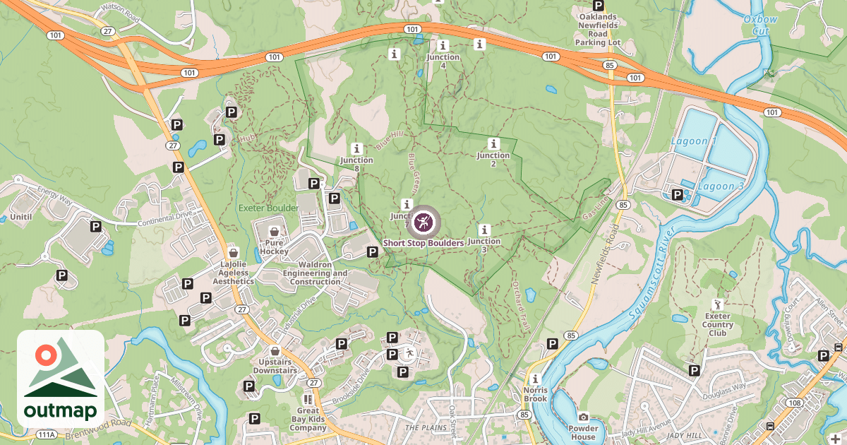 Map of Short Stop Boulders