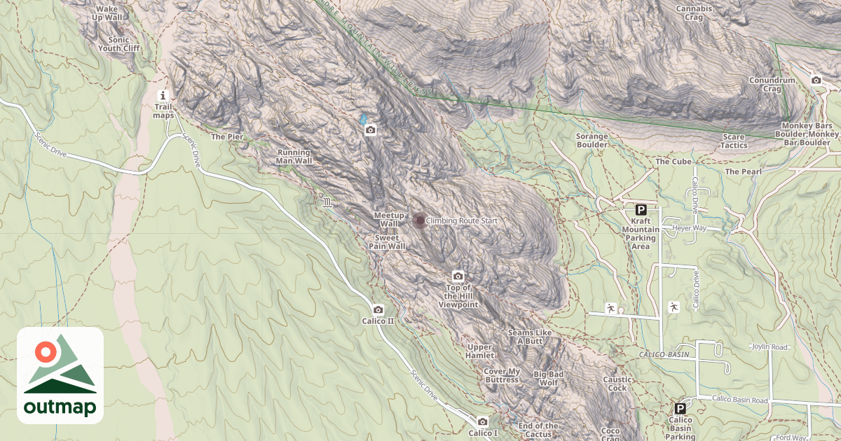 Map of Climbing Route Start