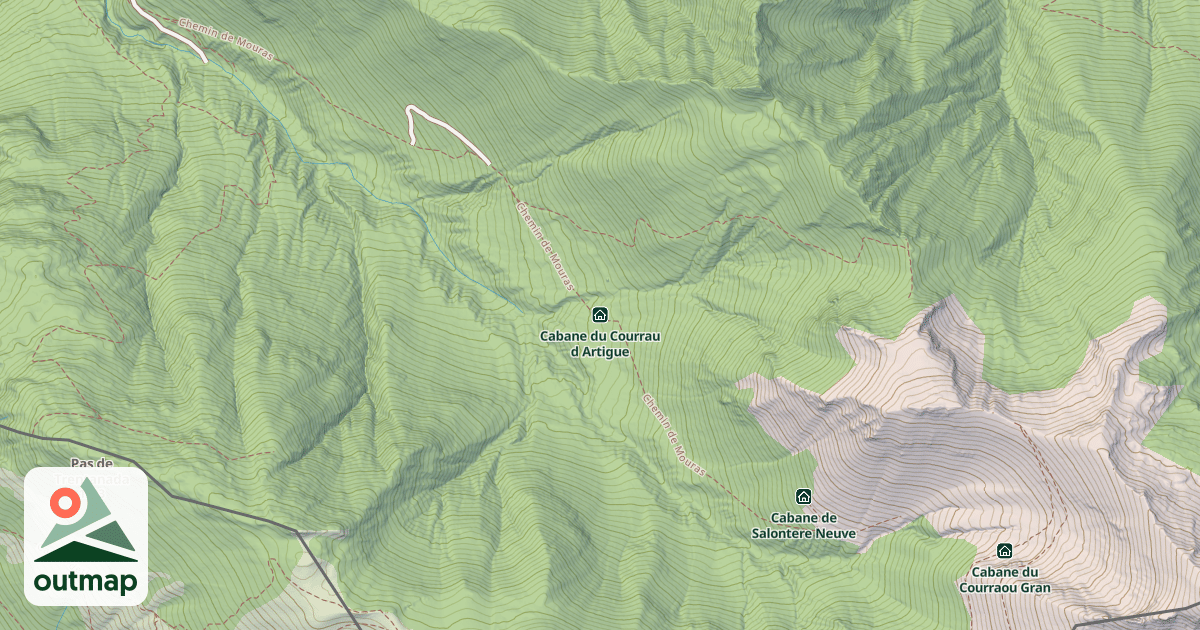 Map of Cabane du Courrau d Artigue