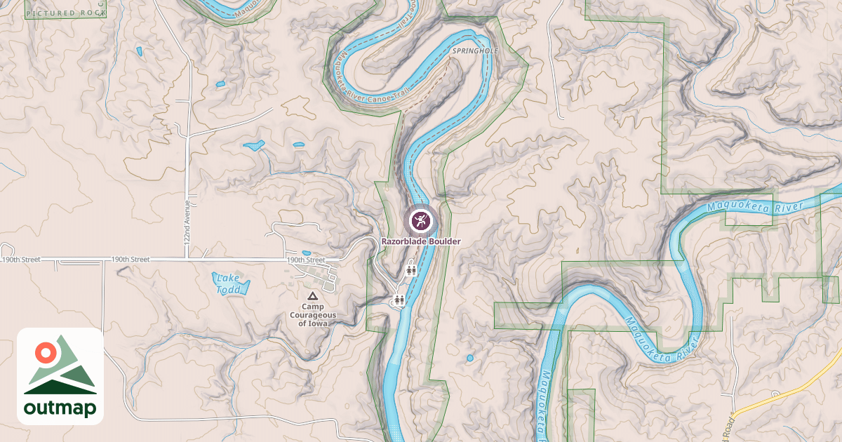 Map of Razorblade Boulder