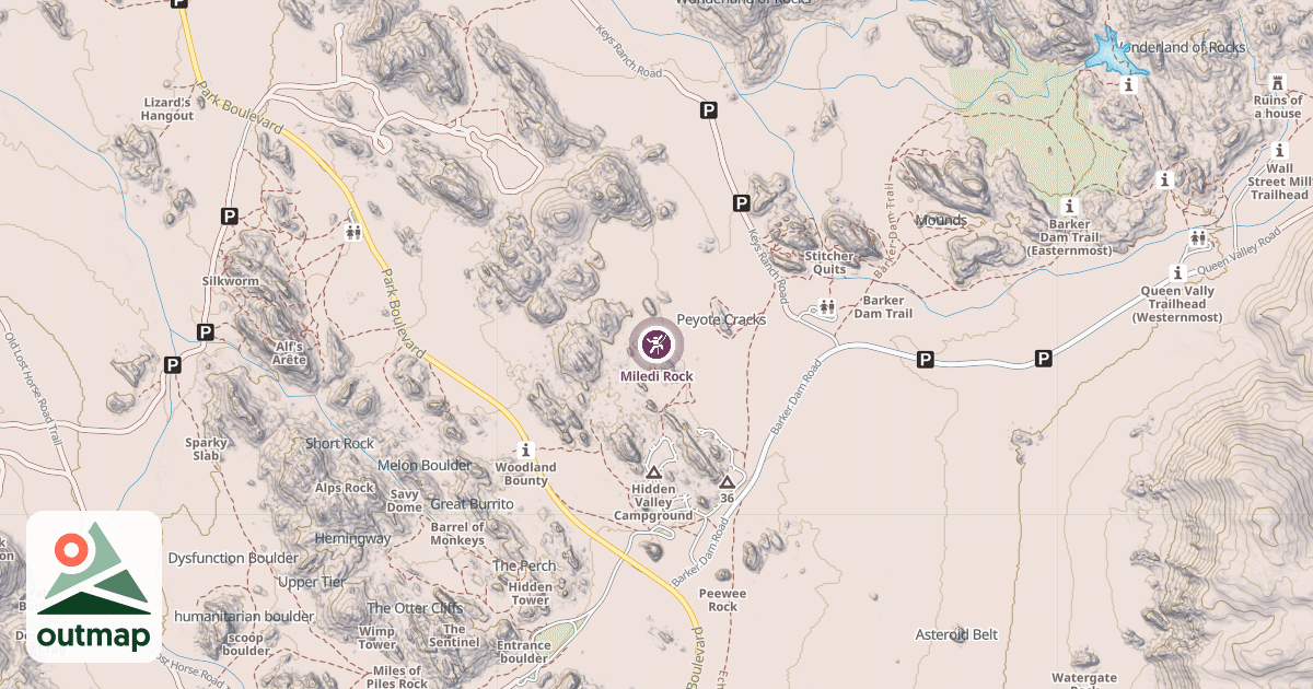 Map of Miledi Rock