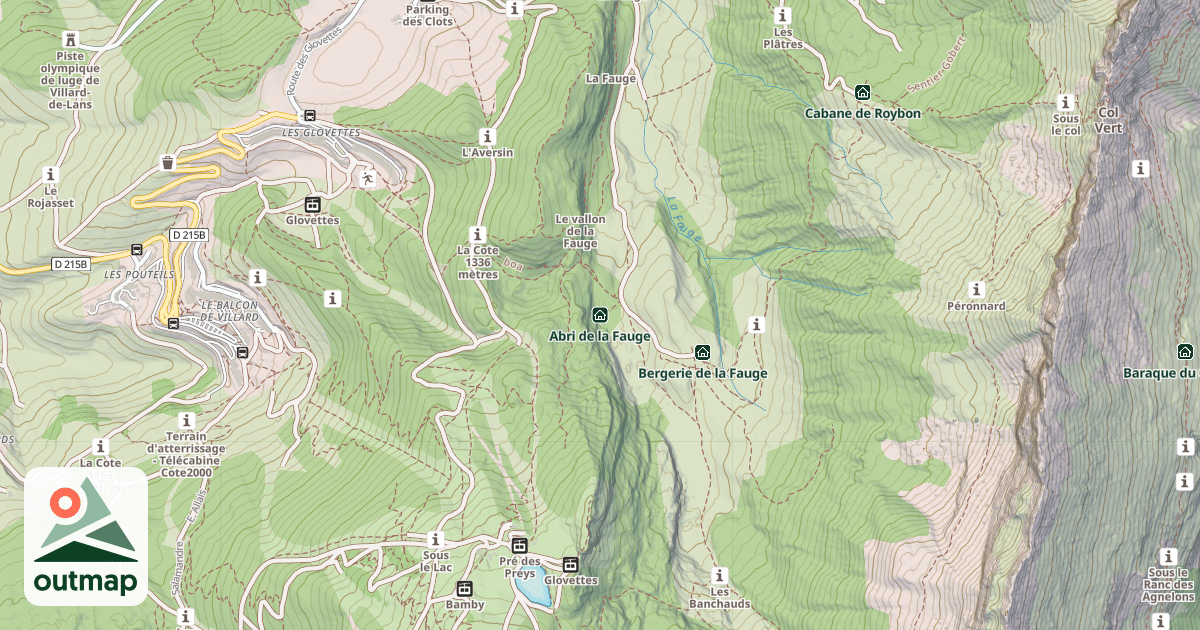 Map of Abri de la Fauge