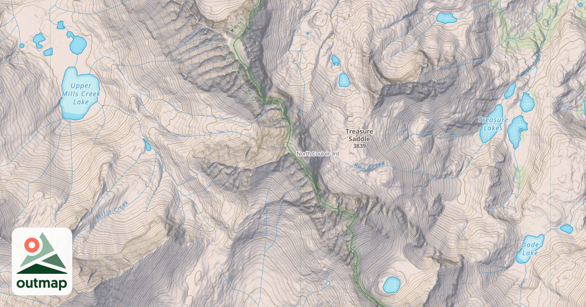 Map of North Couloir