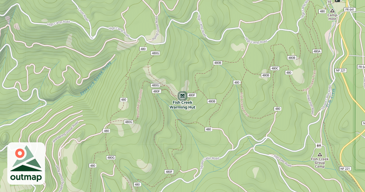 Map of Fish Creek Warming Hut