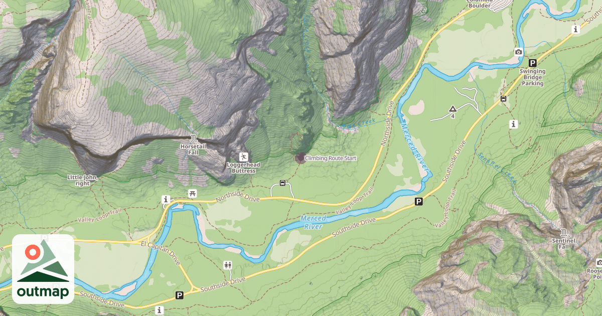 Map of Climbing Route Start