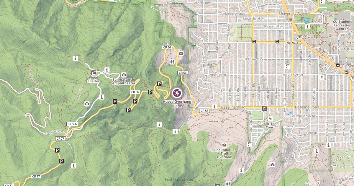 Map preview of Hueco Overhang Ridge