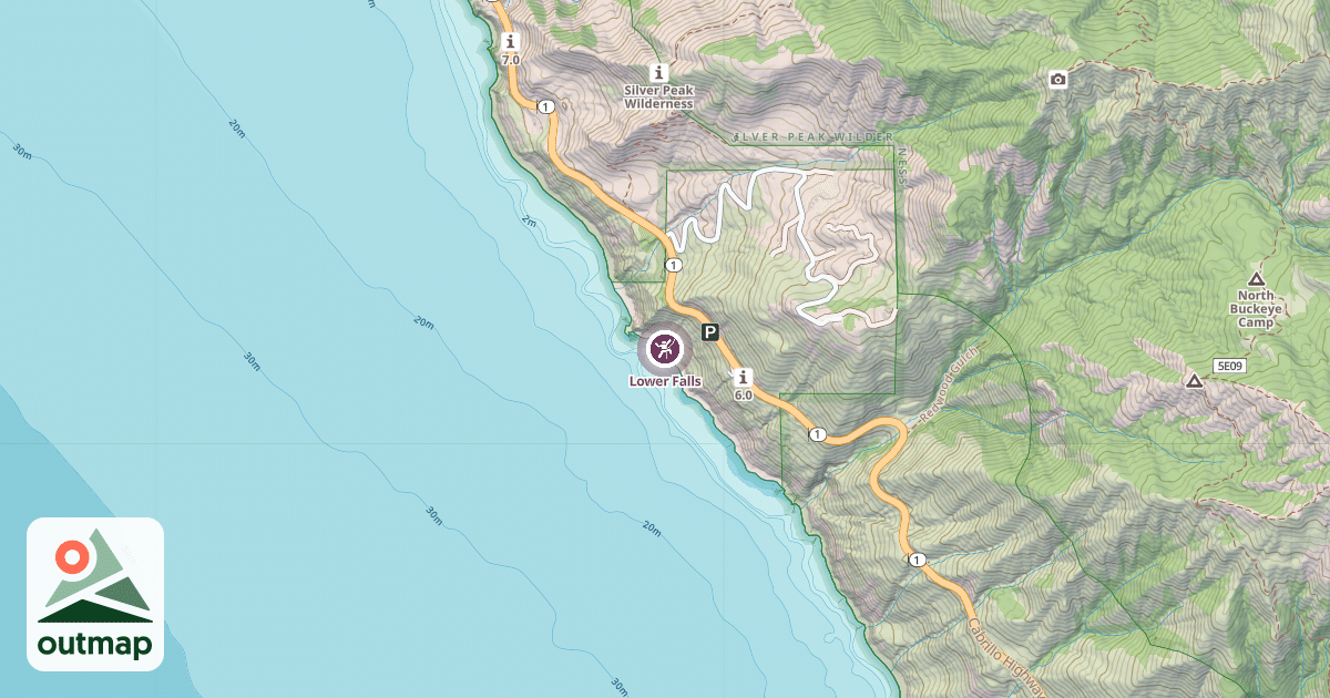 Map of Lower Falls