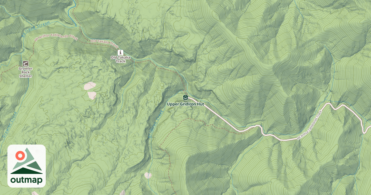 Map of Upper Gridiron Hut