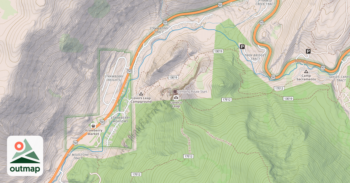 Map of Climbing Route Start