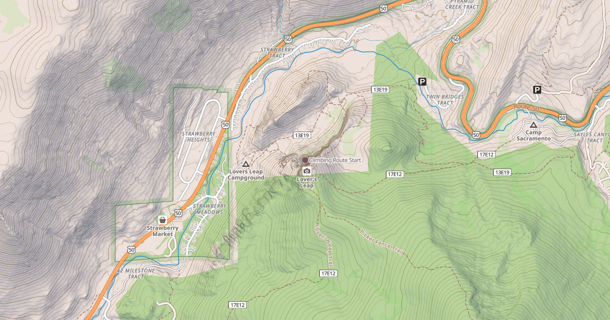 Map preview of Climbing Route Start
