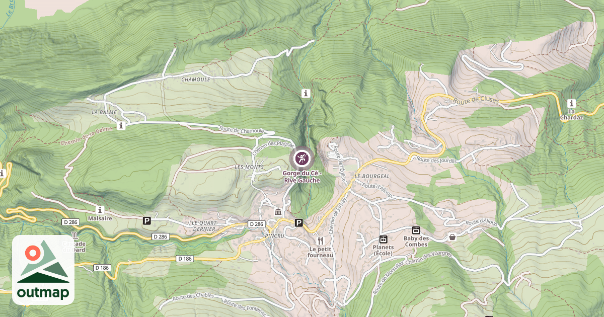 Map of Gorge du Cé - Rive Gauche