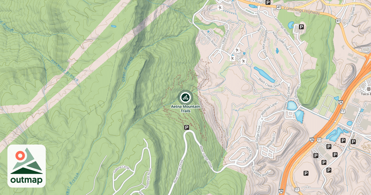 Map of Aetna Mountain Trails
