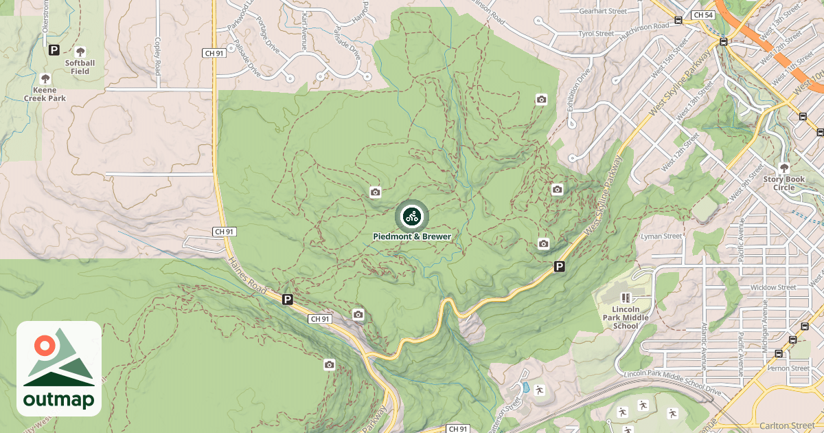 Map of Piedmont & Brewer