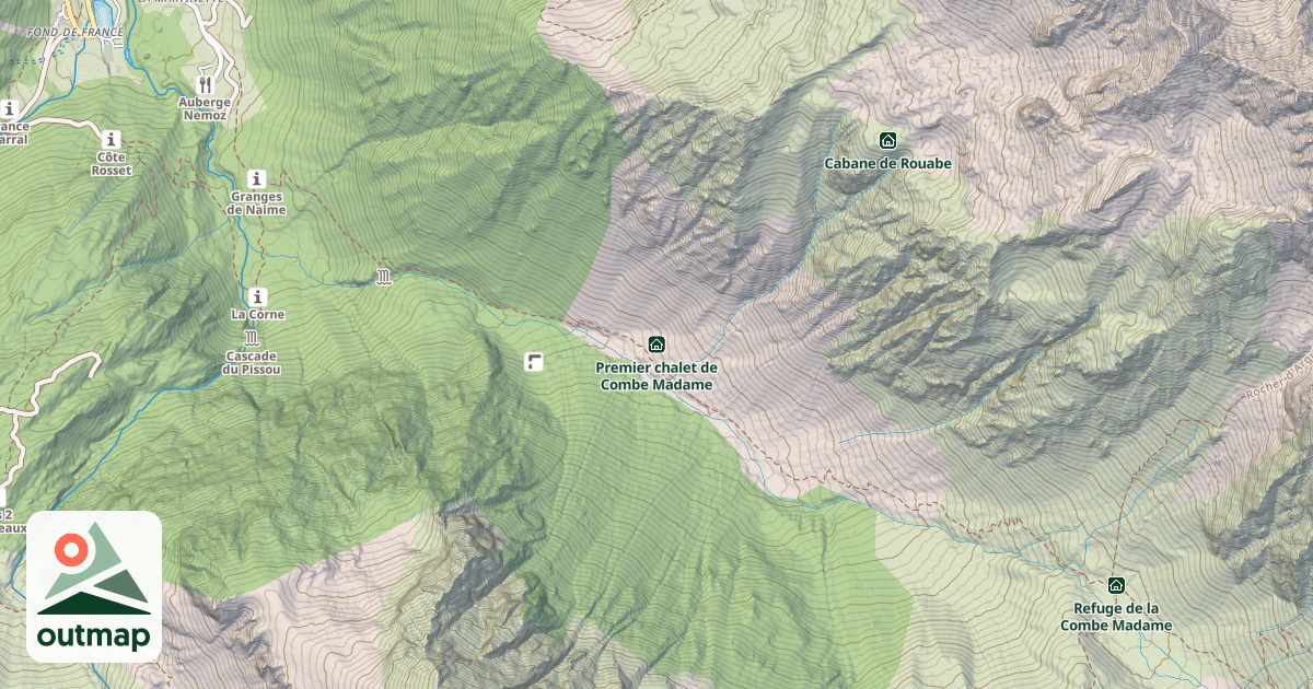 Map of Premier chalet de Combe Madame