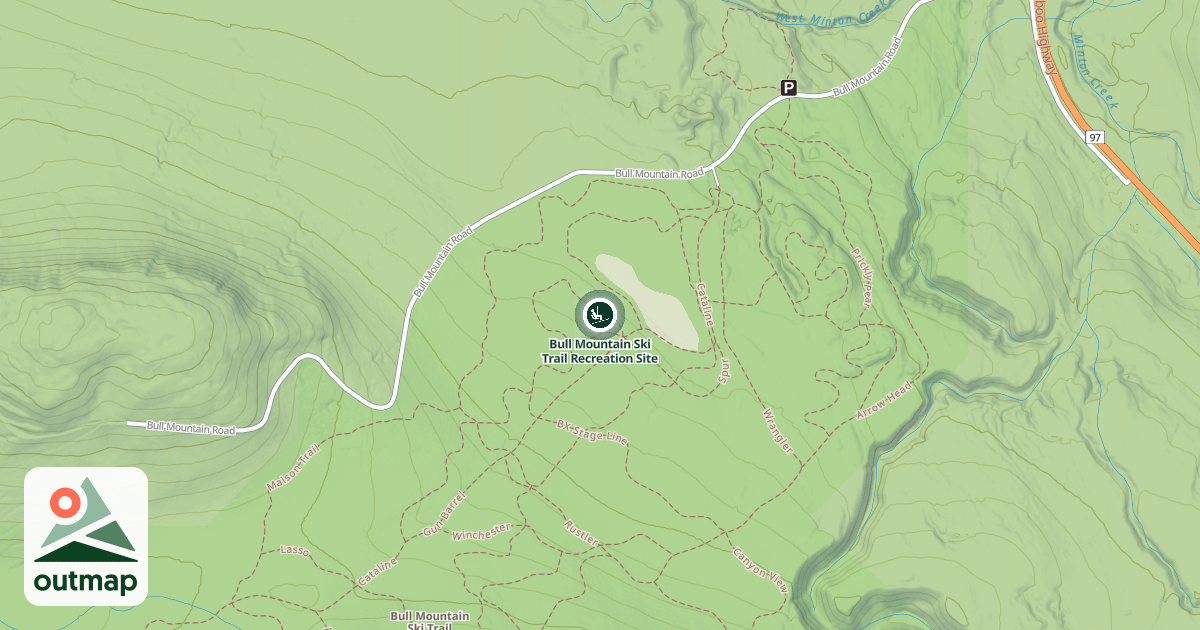 Map of Bull Mountain Ski Trail Recreation Site