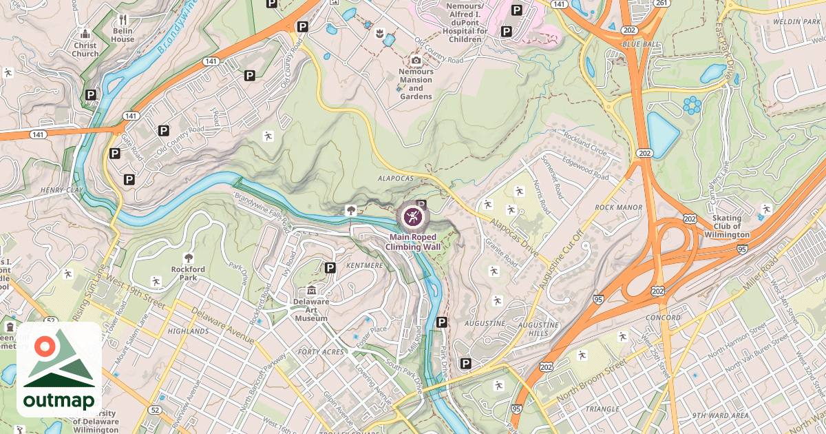 Map of Main Roped Climbing Wall