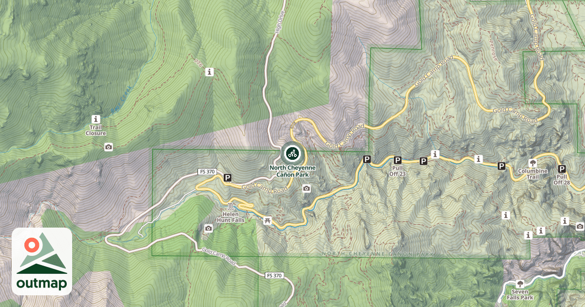 Map of North Cheyenne Cañon Park