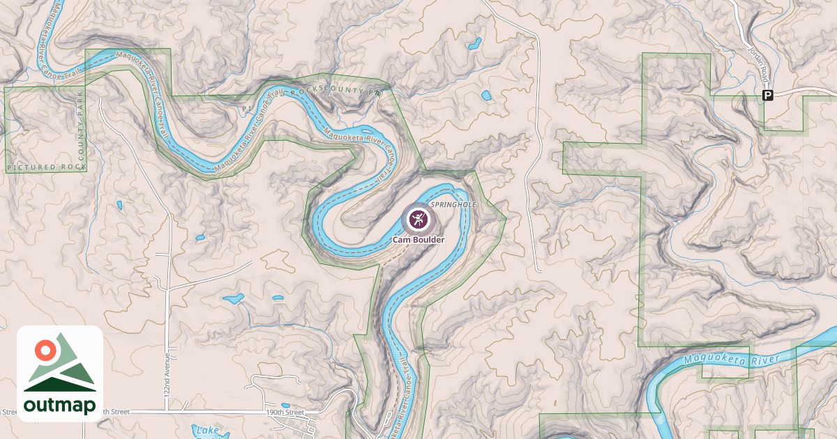 Map of Cam Boulder