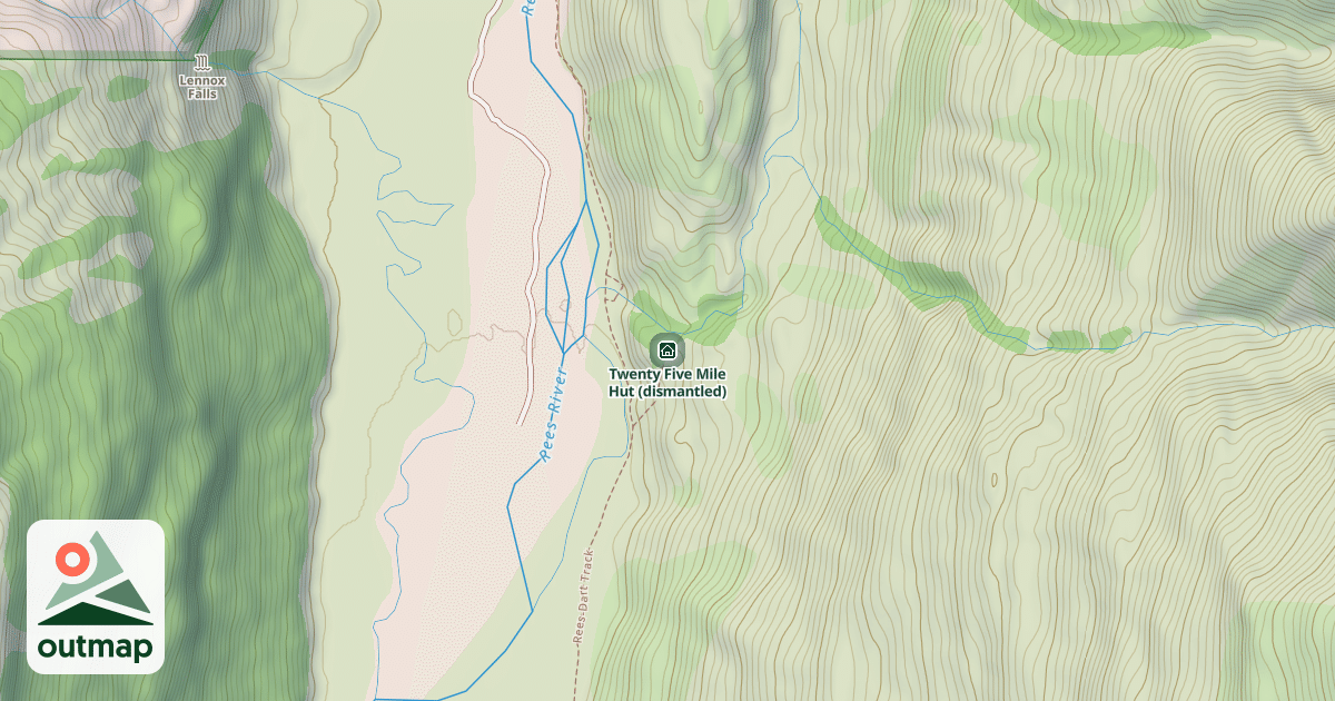 Map of Twenty Five Mile Hut (dismantled)