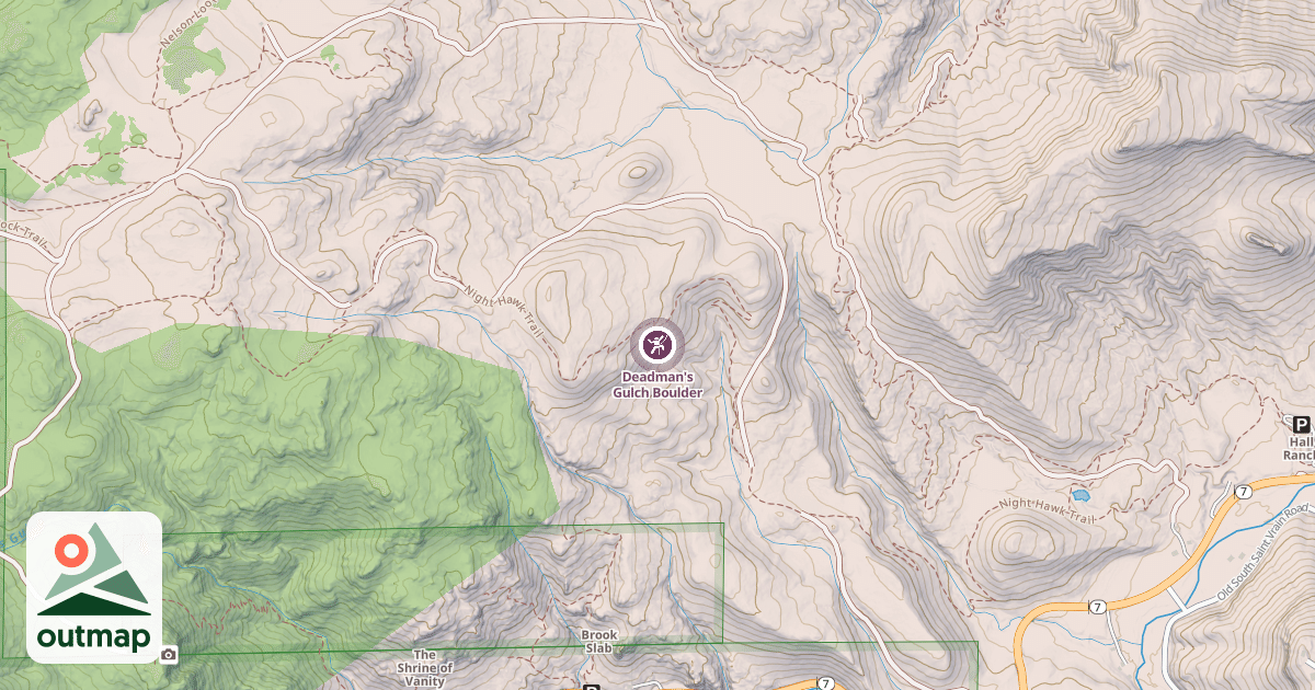 Map of Deadman's Gulch Boulder