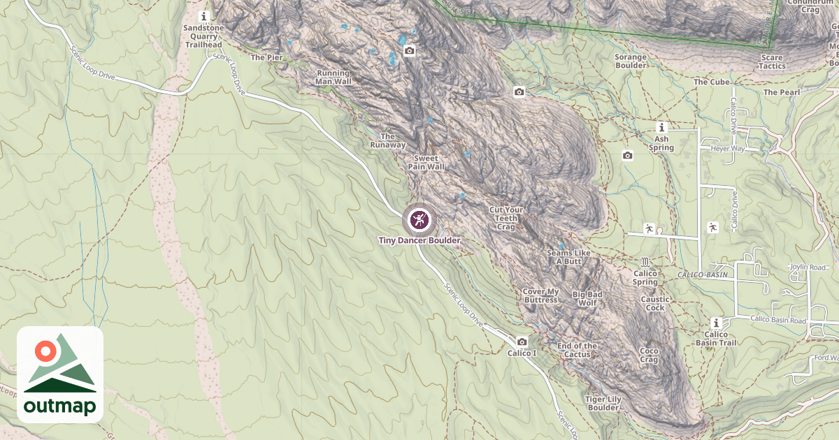 Map of Tiny Dancer Boulder