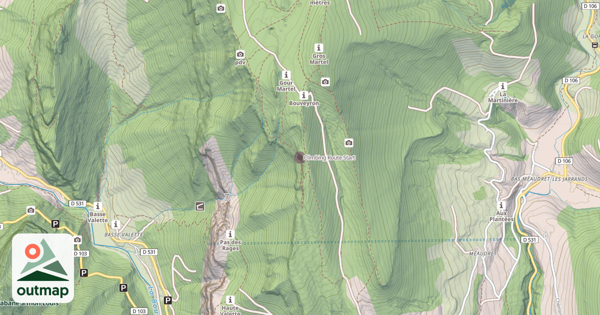 Map of Climbing Route Start