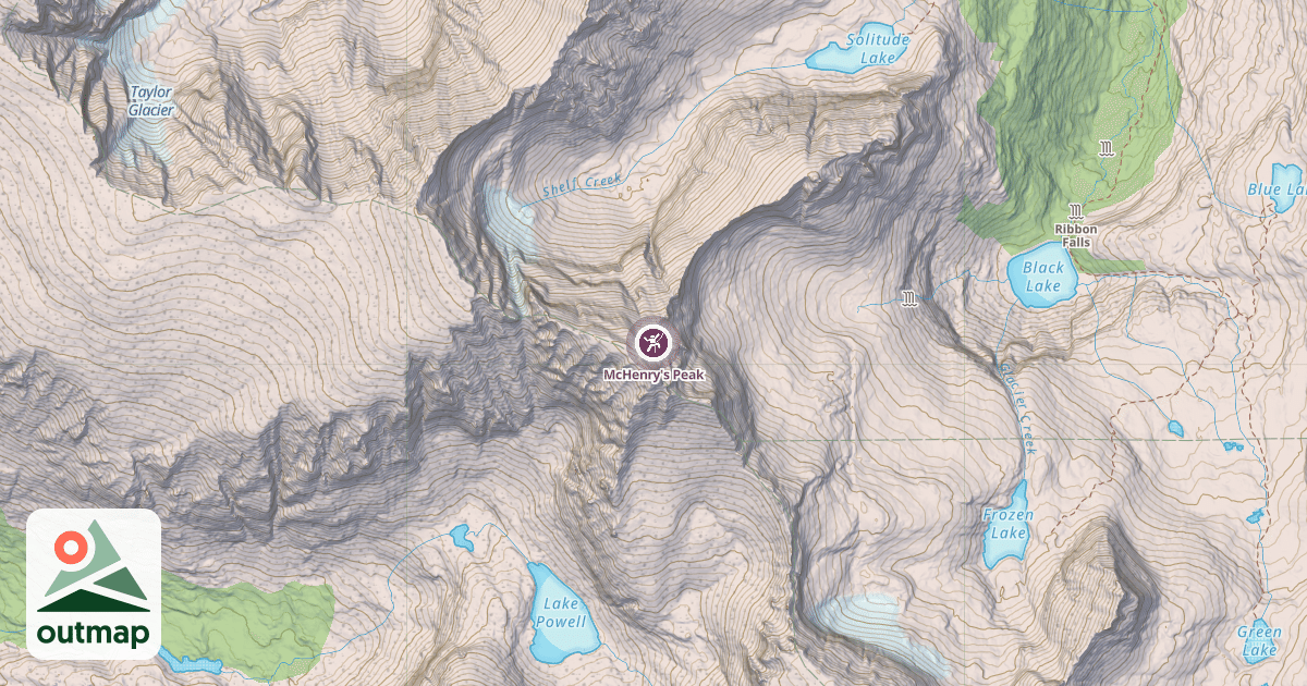 Map of McHenry's Peak