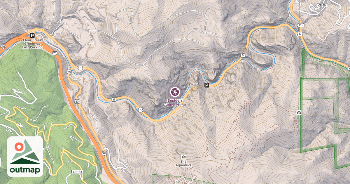 Map of Boulders Above Primo