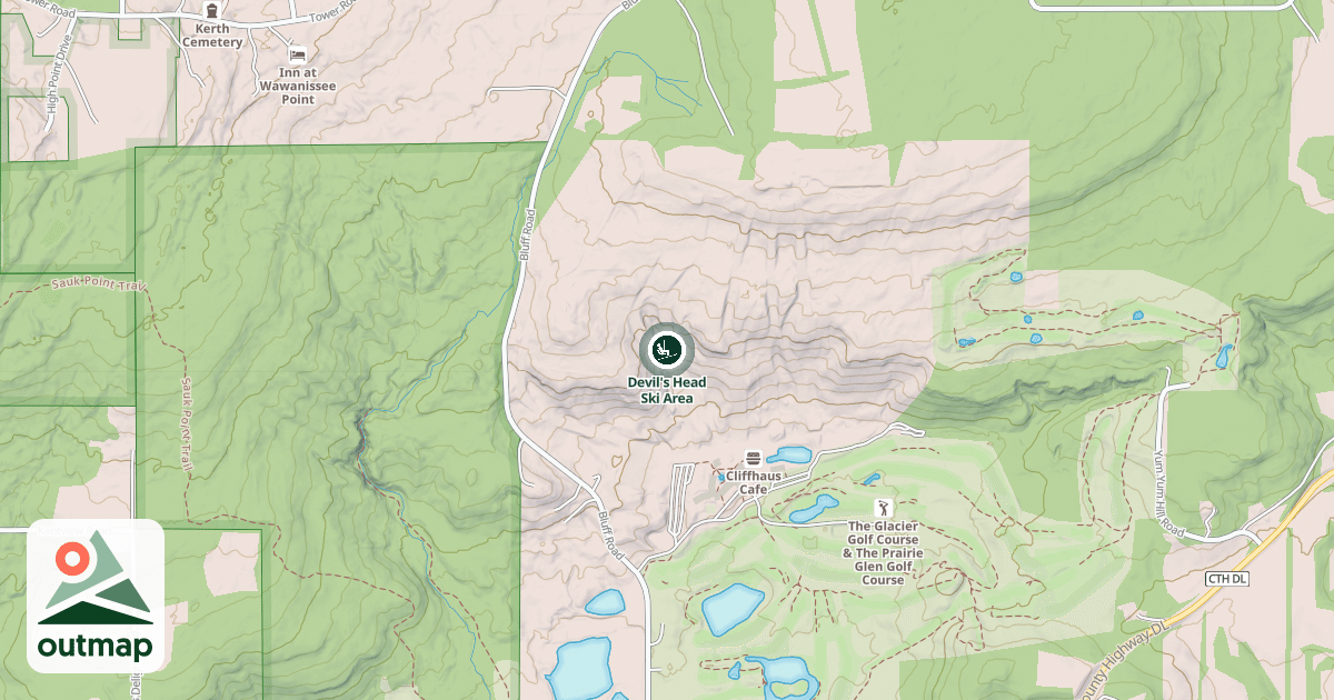 Map of Devil's Head Ski Area