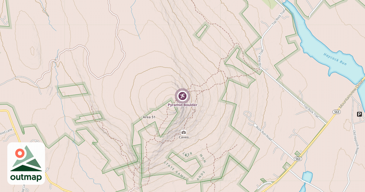 Map of Pyramid Boulder