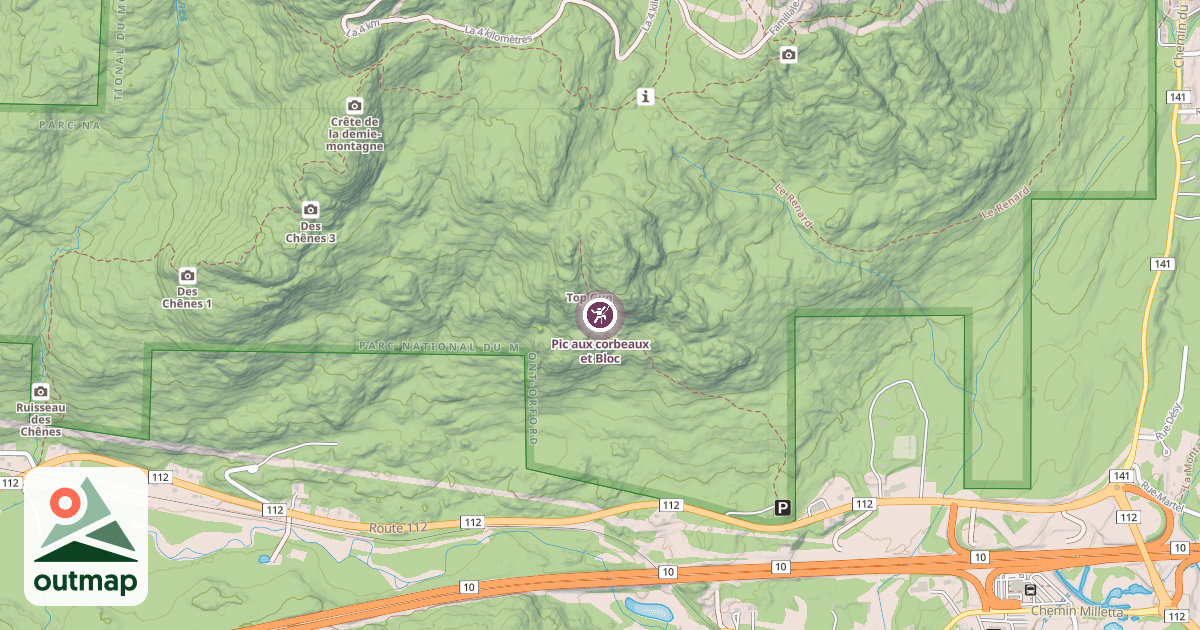 Map of Pic aux corbeaux et Bloc
