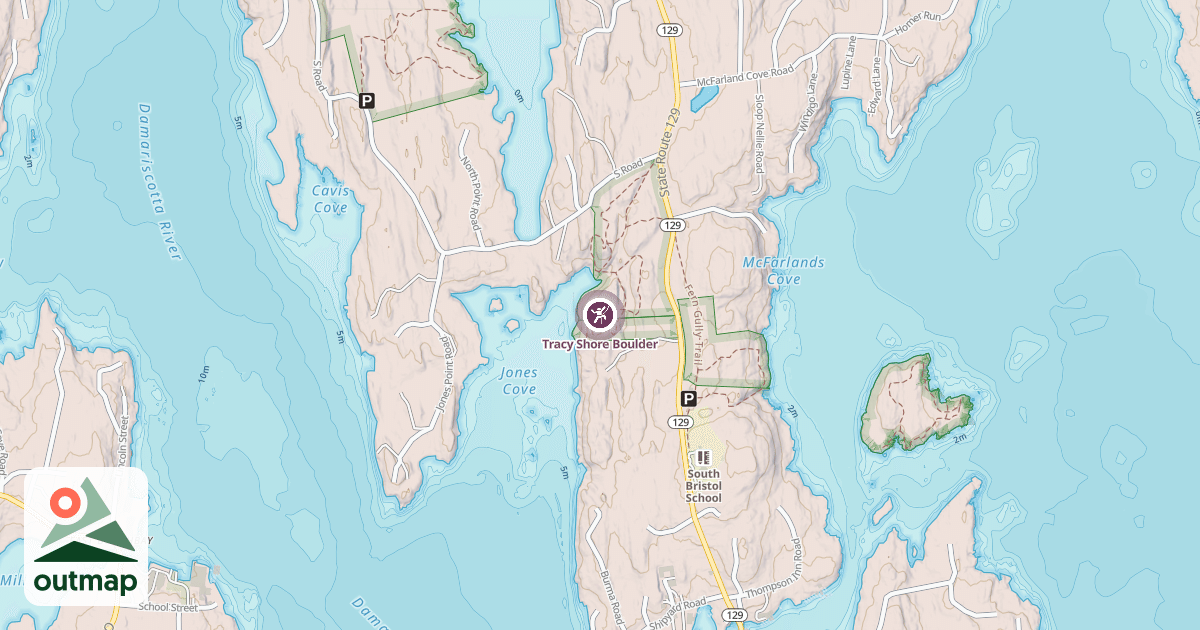 Map of Tracy Shore Boulder