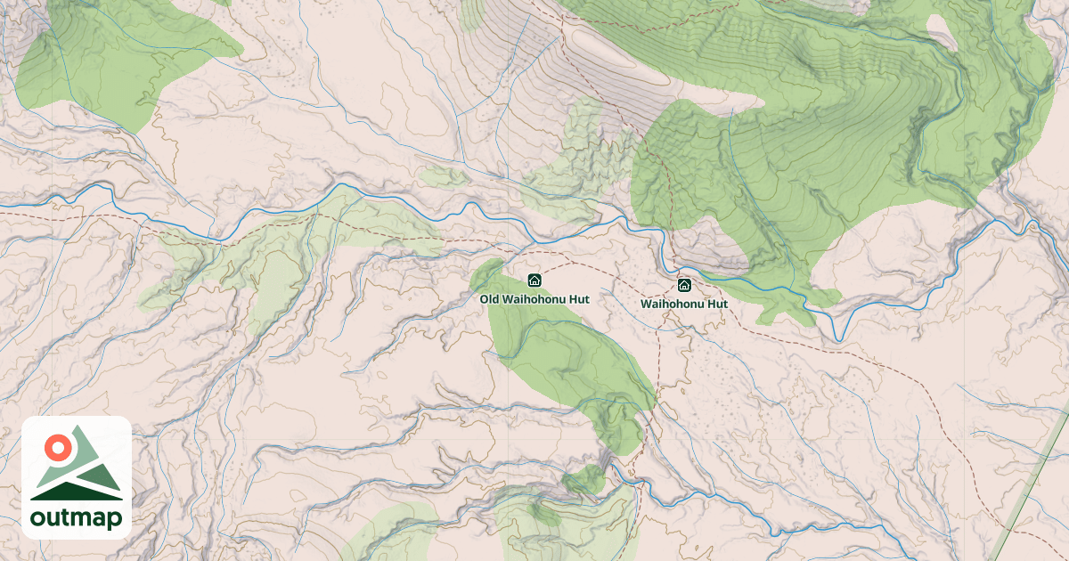 Map of Old Waihohonu Hut