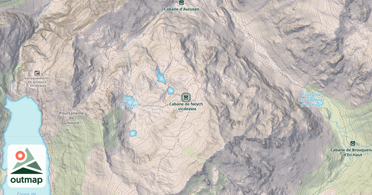 Map of Cabane de Neych - vicdessos