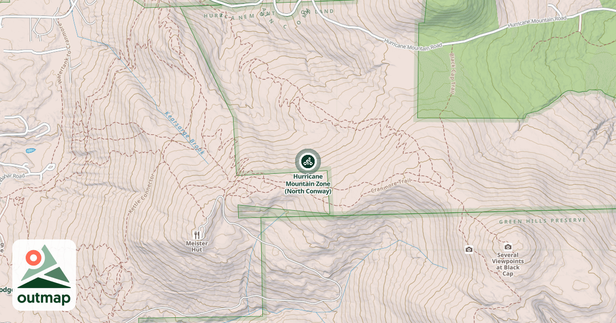 Map of Hurricane Mountain Zone (North Conway)