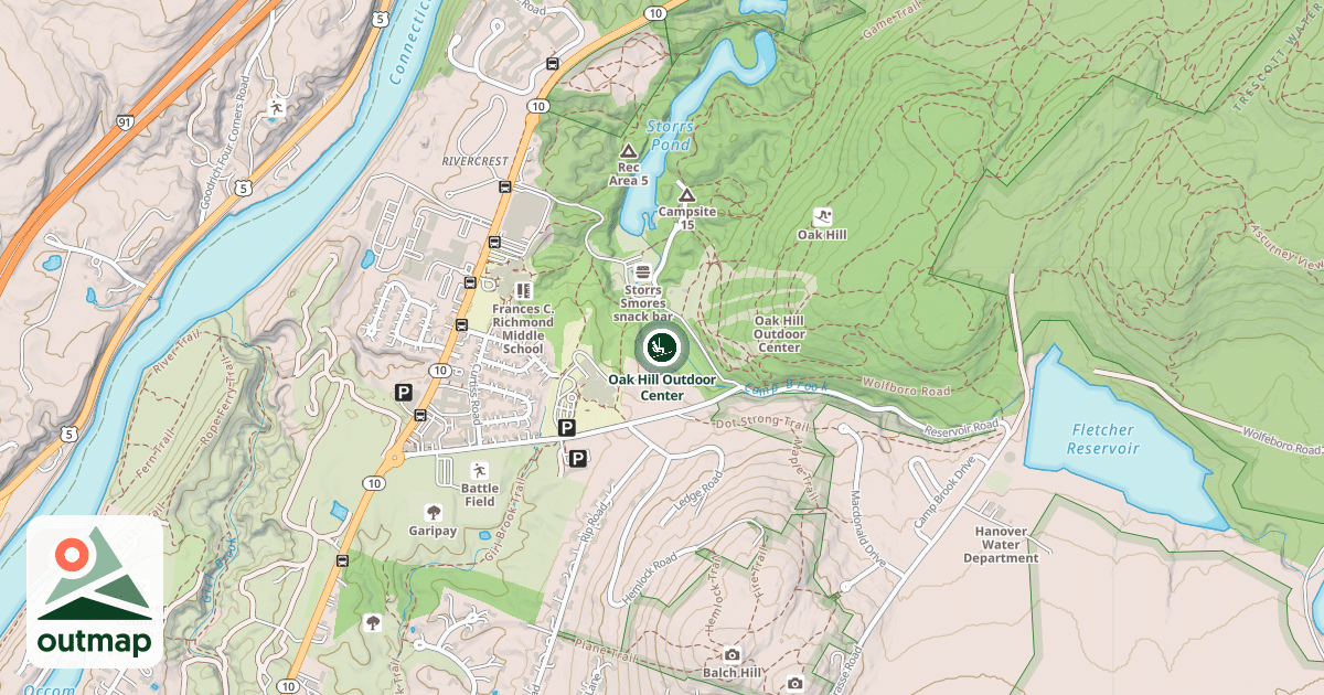 Map of Oak Hill Outdoor Center