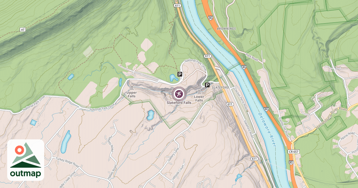 Map of Slateford Falls