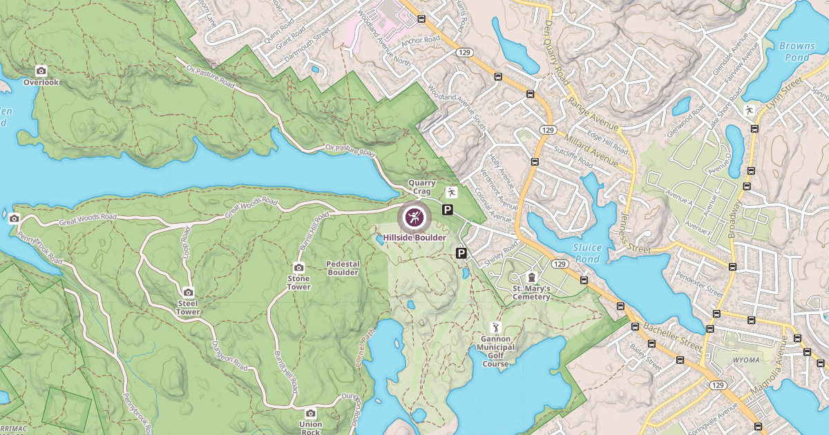 Map preview of Hillside Boulder